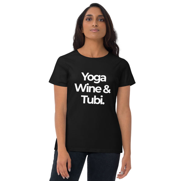YOGA, WINE, TUBI t-shirt