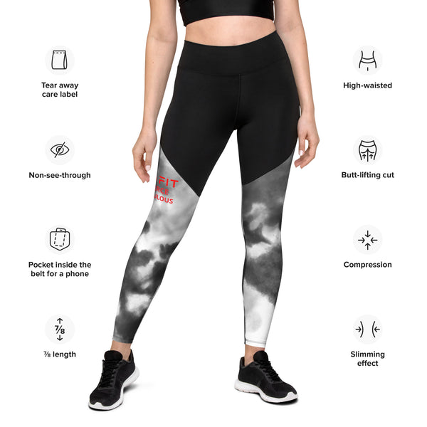 BLACK TYE DYE Sports Leggings