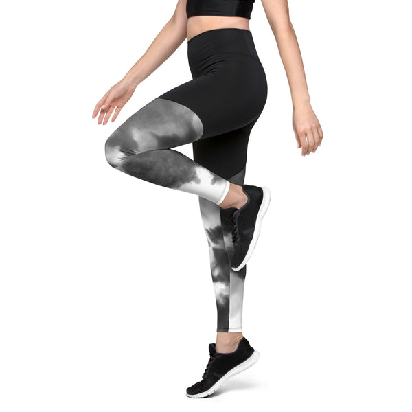 BLACK TYE DYE Sports Leggings
